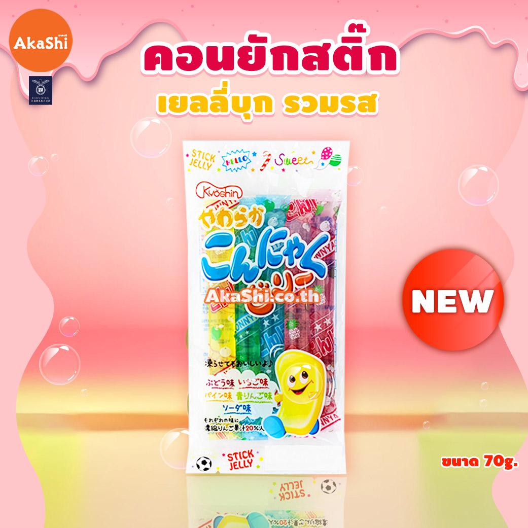 Kyoshin Konjac Stick Jelly - เยลลี่บุก รวมรส ขนาด 5 ชิ้น