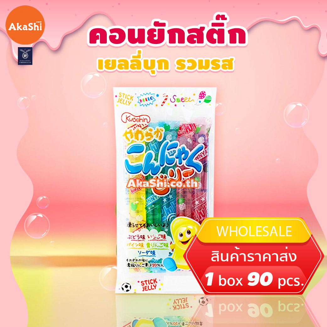 Kyoshin Konjac Stick Jelly - เยลลี่บุก รวมรส ขนาด 5 ชิ้น